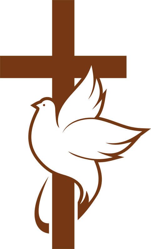 Cross, holy dove bird isolated crucifix religion